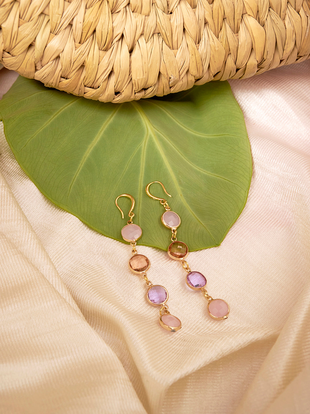 Gold Plated Anti-Tarnish Stainless Steel Cubic Zirconia Drop Earrings