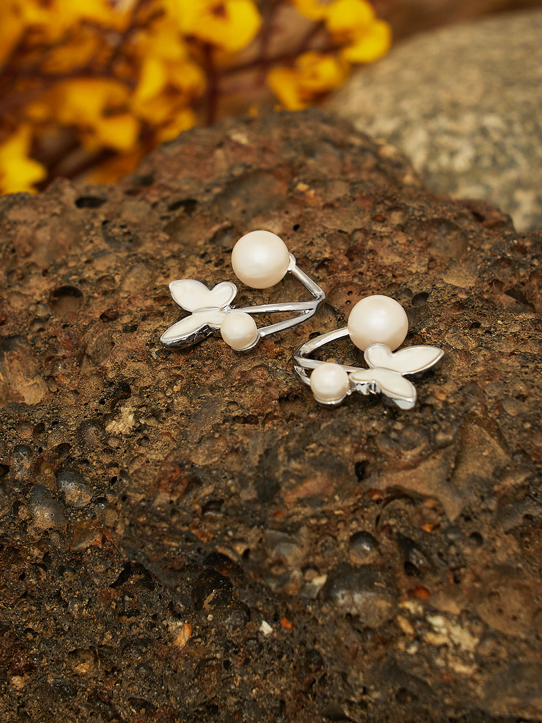 Silver Pearl Designer Earrings