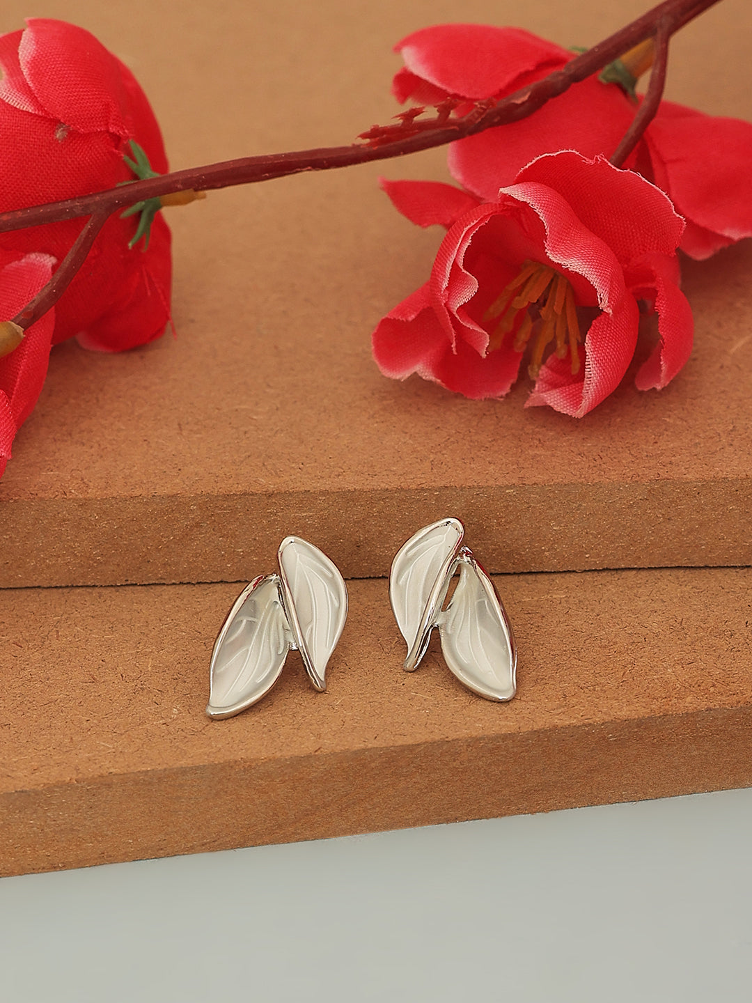 Enamel Korean White Earrings
