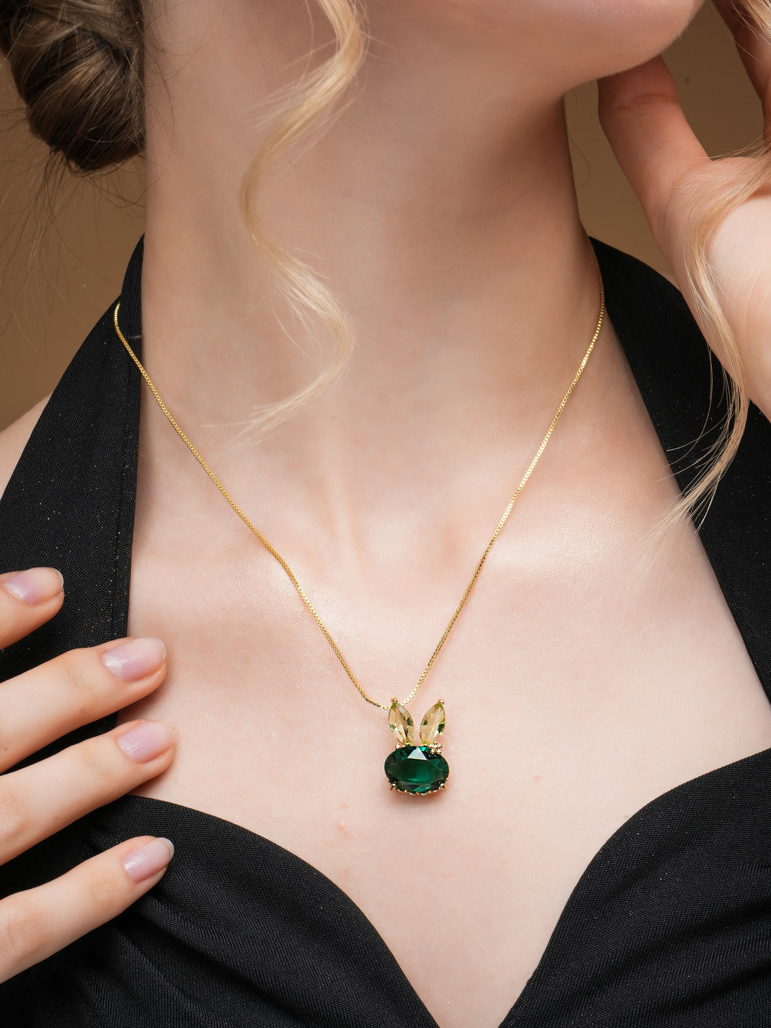 Rose Gold Plated Anti-Tarnish Stainless Steel Cubic Zirconia Necklace