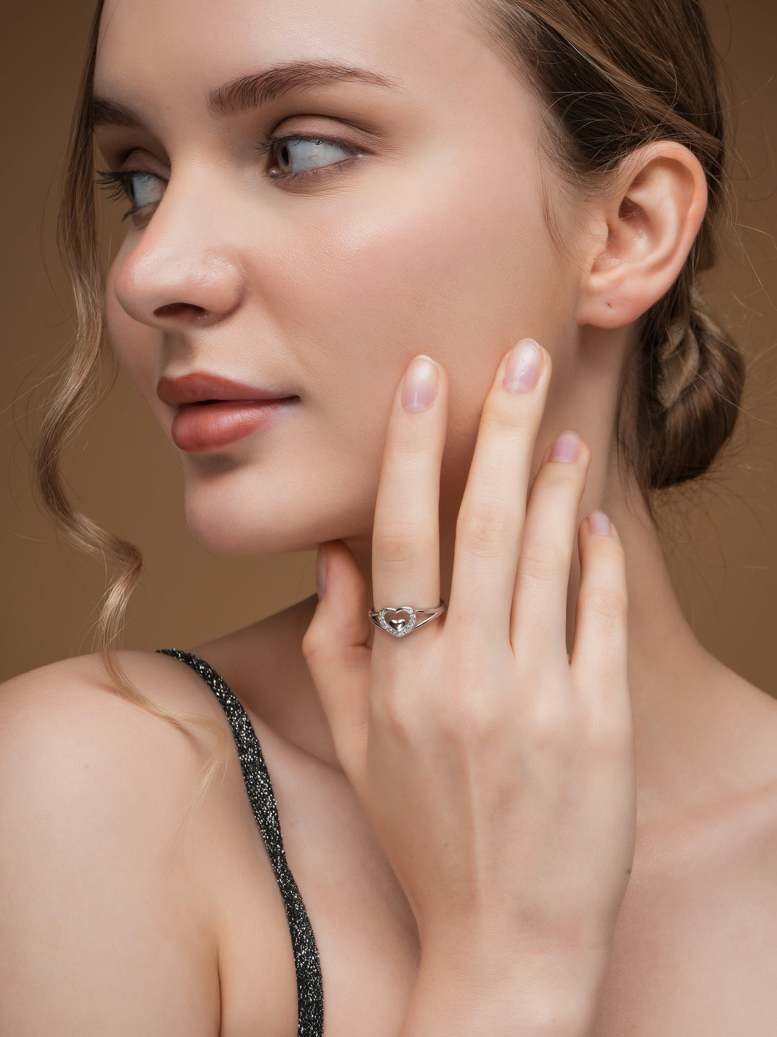 Silver Plated Anti-Tarnish Sterling Silver American Diamond Adujstable Ring