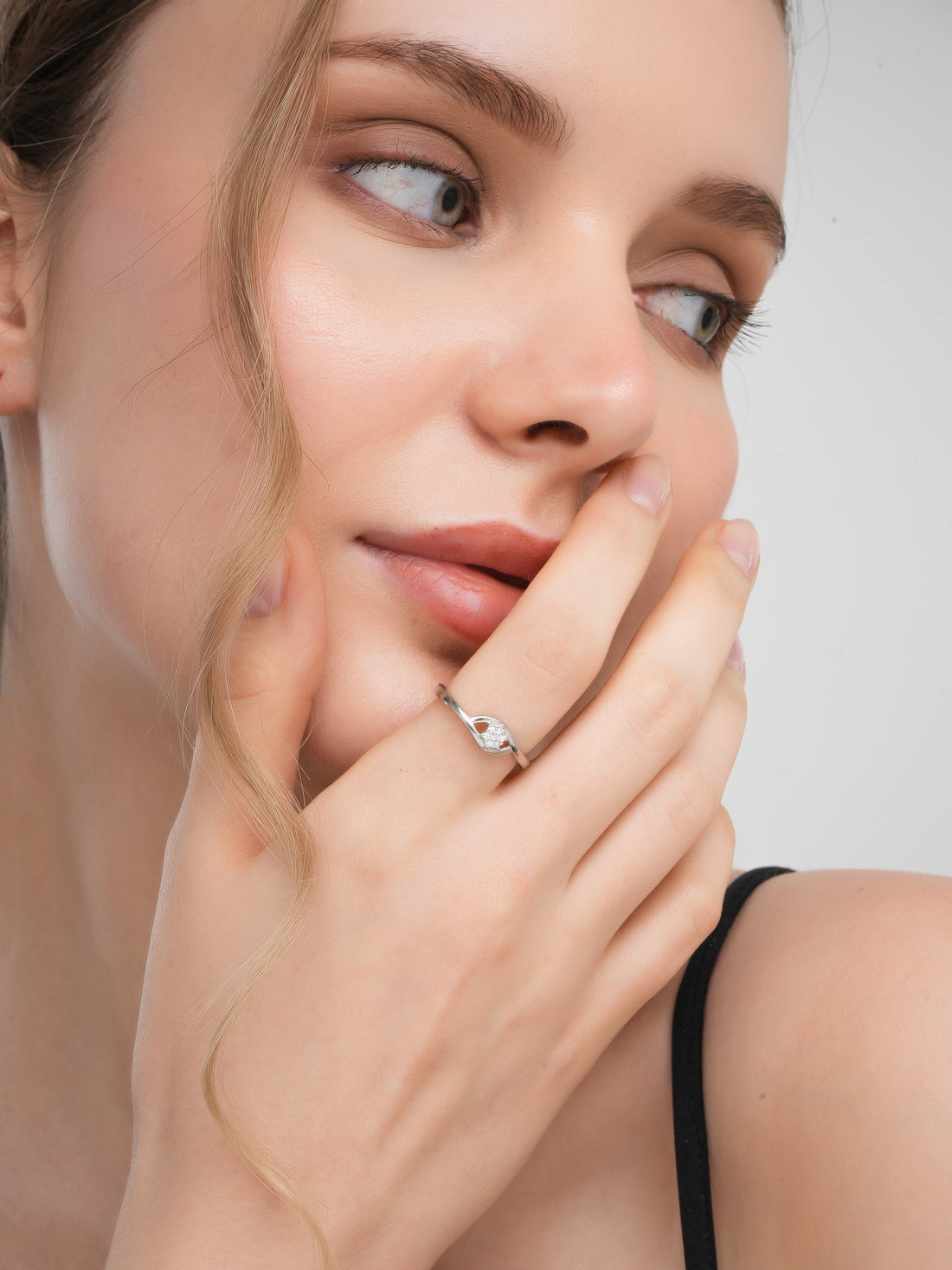 925 Pure Silver Rhodium Plate Adustable Finger Ring