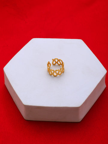 18K Gold Plated Anti-Tarnish Skin Friendly Adjustable Finger Ring