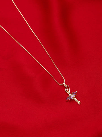 Gold Plated Anti-Tarnish Stainless Steel Zirconia Stone Necklace