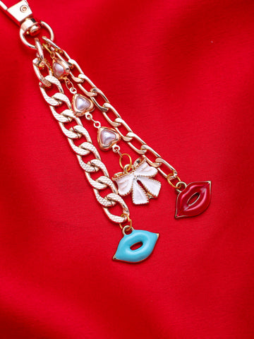 Pearl Beaded Gold Plated Anti-Tarnish Hand Bag Charm