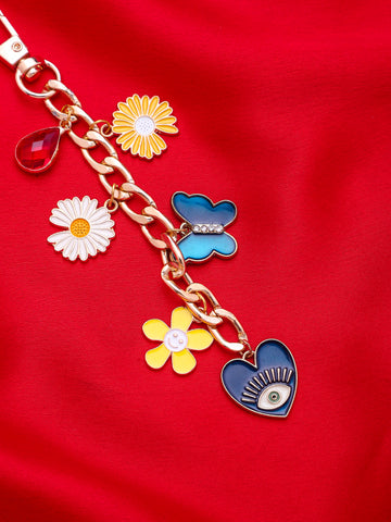 Floral & Heart Hand Bag Charm