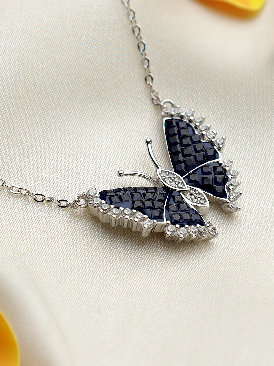 Sterling Silver Blue Butterfly Necklace