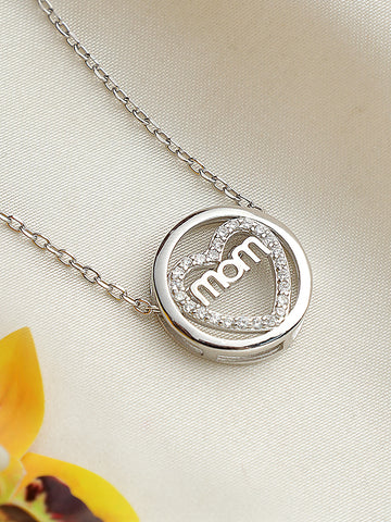 Sterling Silver Mom Necklace